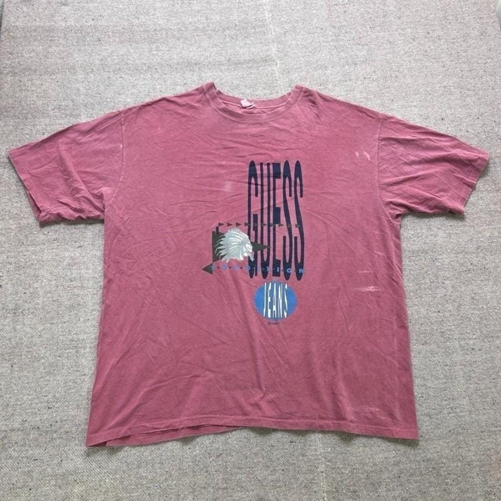 Vintage‎ Guess Jeans Shirt Mens XL Pink 1990s USA